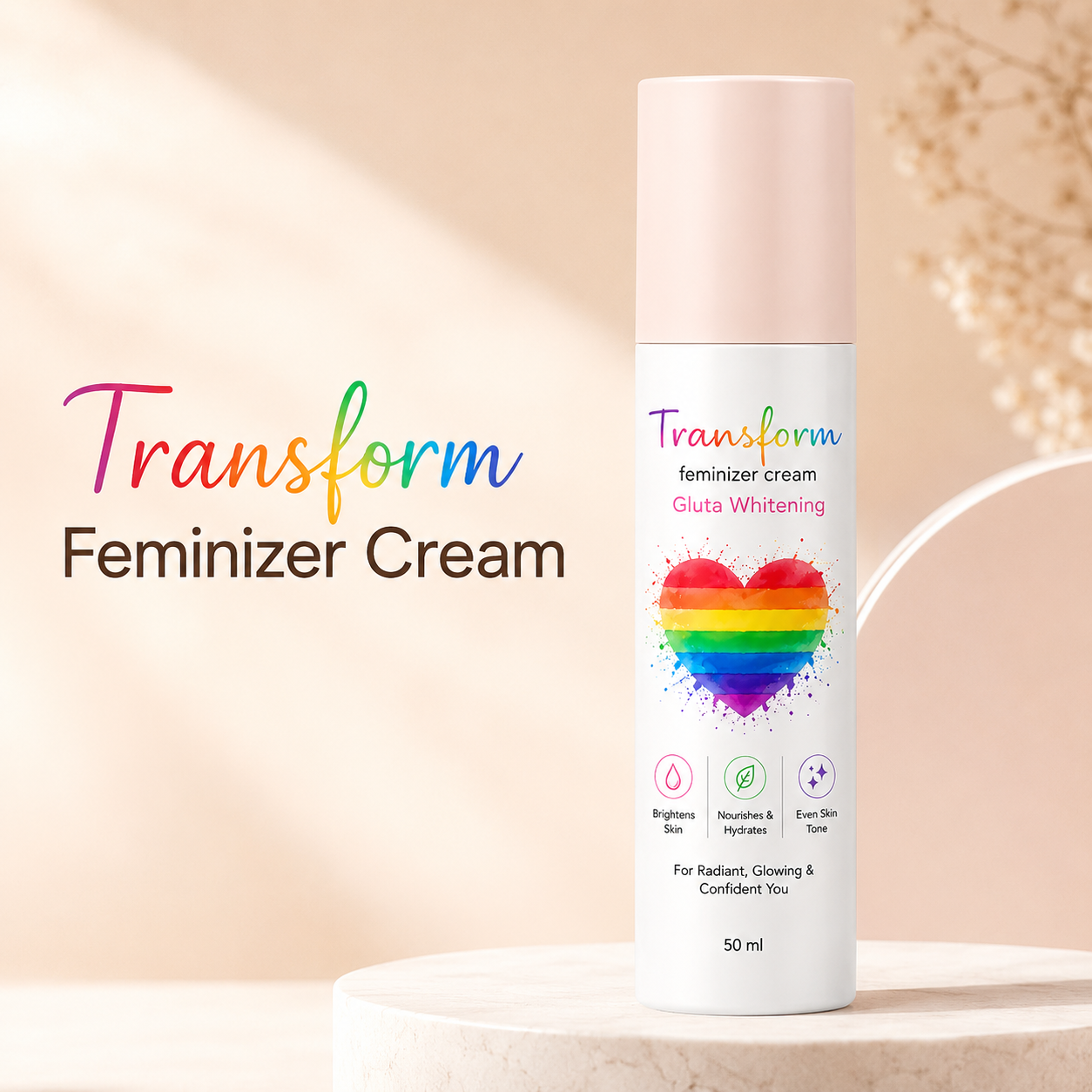 Transform Feminizer Cream  Gluta Whitening Cream Brightens Nourishes Hydrates 50 ml